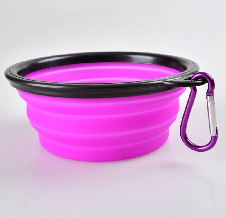 Folded Silicone Pet Dog Bowl